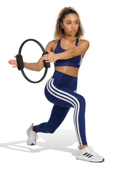 adidas Optime Essentials 3-Stripes 7/8 Leggings - Dark Blue/Whiteimage5- The Sports Edit