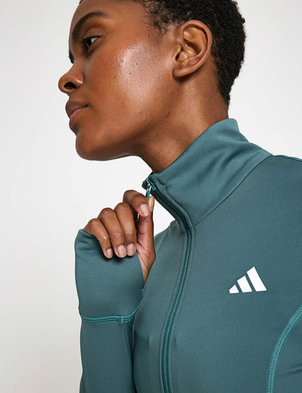 adidas Optime Essentials Full-Zip Jacket - Preloved Tealimage3- The Sports Edit