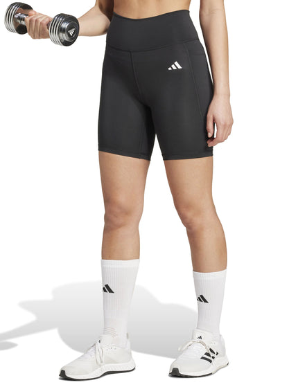 adidas Optime Essentials Stash Pocket 7-Inch Short Leggings - Blackimage1- The Sports Edit