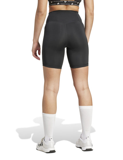 adidas Optime Essentials Stash Pocket 7-Inch Short Leggings - Blackimage2- The Sports Edit