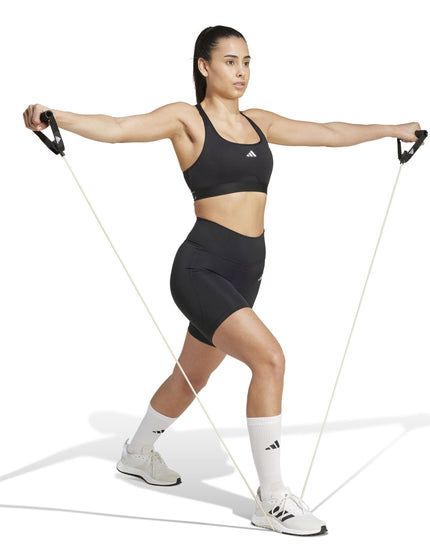 adidas Optime Essentials Stash Pocket 7-Inch Short Leggings - Blackimage5- The Sports Edit