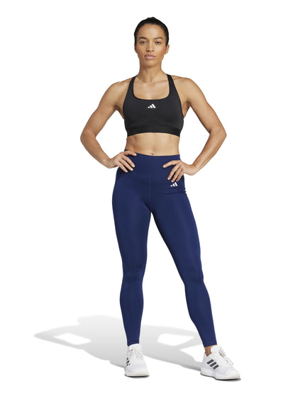 adidas Optime Essentials Stash Pocket Full-Length Leggings - Dark Blue/Whiteimage5- The Sports Edit