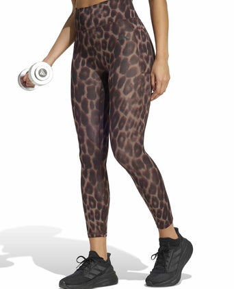 Optime Essentials Workout Leopard 7/8 Leggings - Earth Strata/Black