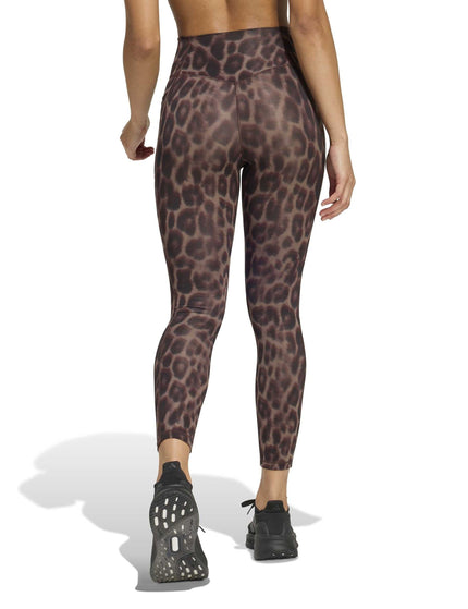 adidas Optime Essentials Workout Leopard 7/8 Leggings - Earth Strata/Blackimages2- The Sports Edit