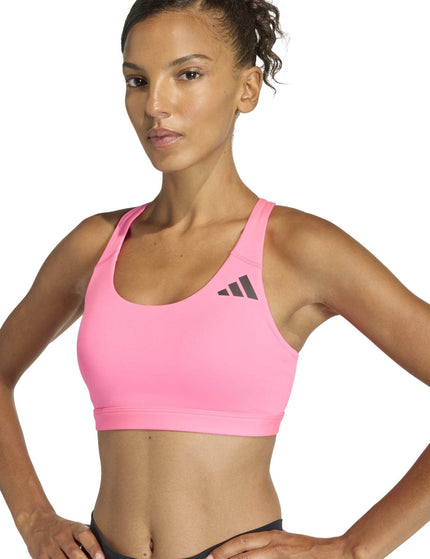 adidas Optime Essentials Workout Medium Support Bra - Lucid Pinkimages3- The Sports Edit