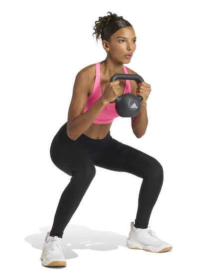adidas Optime Essentials Workout Medium Support Bra - Lucid Pinkimages4- The Sports Edit