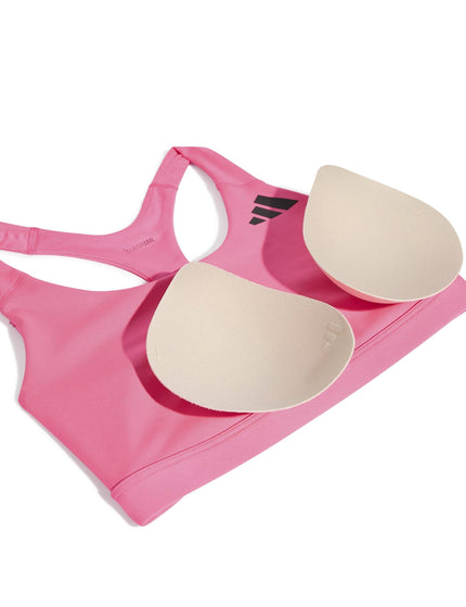 adidas Optime Essentials Workout Medium Support Bra - Lucid Pinkimages5- The Sports Edit
