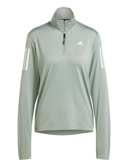 adidas Own the Run Half-Zip Jacket - Silver Greenimage6- The Sports Edit