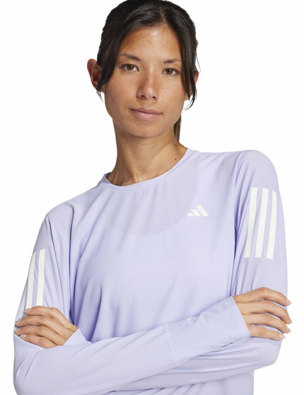 adidas Own The Run Long Sleeve Top - Violet Toneimage3- The Sports Edit