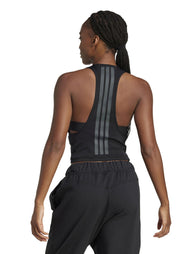 adidas | Power 3-Stripes Racerback Bra Tank - White | The
