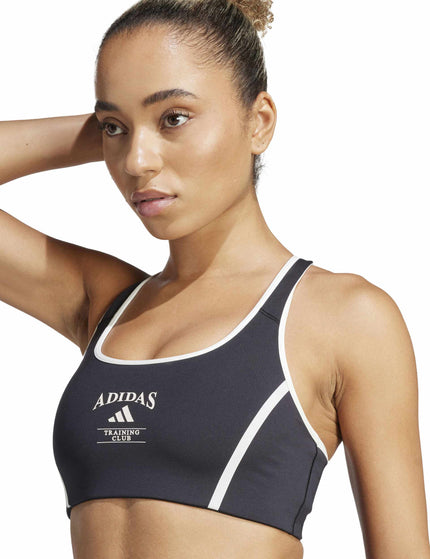 adidas Powerimpact Medium Support Heritage Bra - Black/Chalk Whiteimage5- The Sports Edit