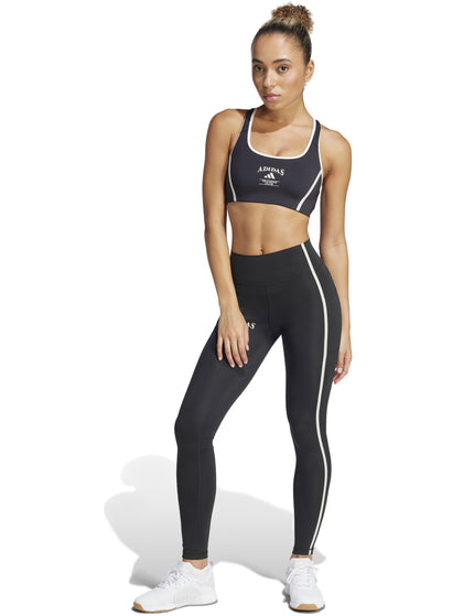 adidas Powerimpact Medium Support Heritage Bra - Black/Chalk Whiteimage6- The Sports Edit