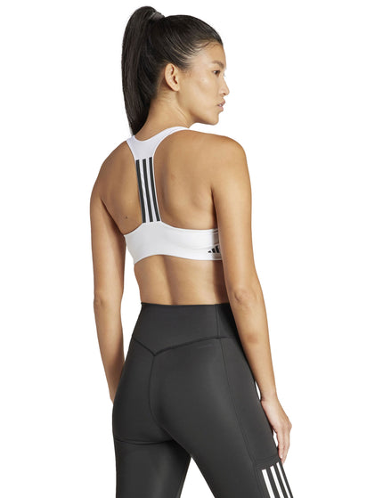 adidas Powerimpact Training Medium-Support 3-Stripes Bra - Whiteimage2- The Sports Edit