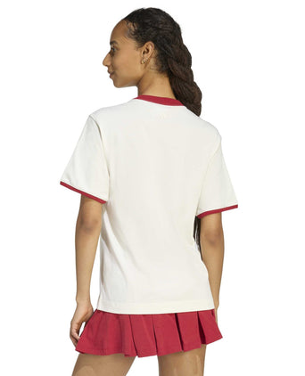 Seasonal Essentials Colorpop T-Shirt with Embroidered Graphic - Off White/Active Maroon