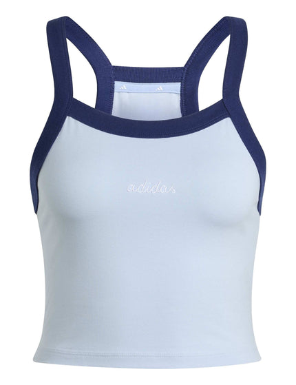 adidas Seasonal Essentials Colorpop Tank with Embroidered Graphic - Crystal Sky/Whiteimages7- The Sports Edit