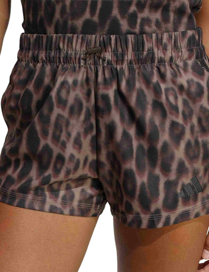 adidas Seasonal Essentials Leopard Print Woven Shorts with 3-Stripes - Multicolour/Earth Strataimages3- The Sports Edit