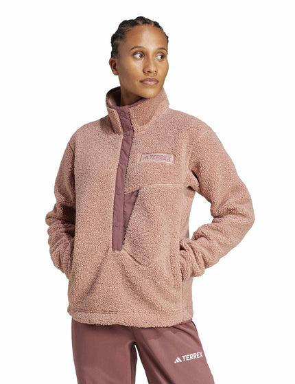 adidas Terrex Xploric High Pile Fleece Pullover Sweatshirt - Warm Clayimage1- The Sports Edit