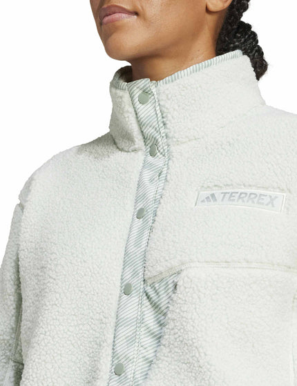 adidas Terrex Xploric High Pile Fleece Pullover Sweatshirt - Linen Greenimage3- The Sports Edit