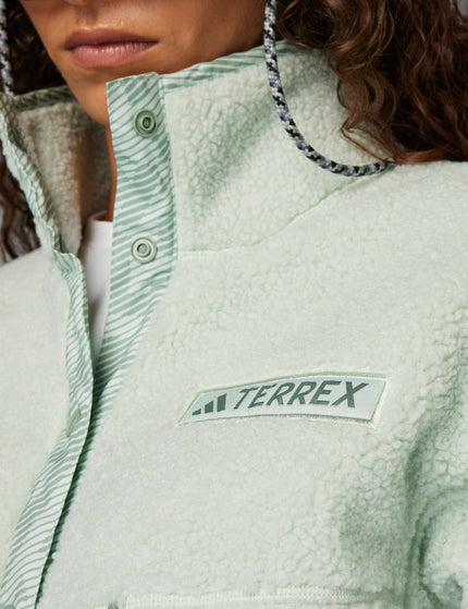 adidas Terrex Xploric High Pile Fleece Pullover Sweatshirt - Linen Greenimage4- The Sports Edit