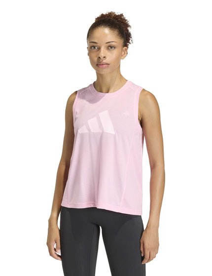 adidas Train Essentials Big Performance Logo Training Tank Top - True Pink/Clear Pinkimages1- The Sports Edit