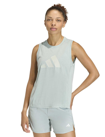 adidas Train Essentials Big Performance Logo Training Tank Top - Wonder Sage/Wonder Silverimages1- The Sports Edit