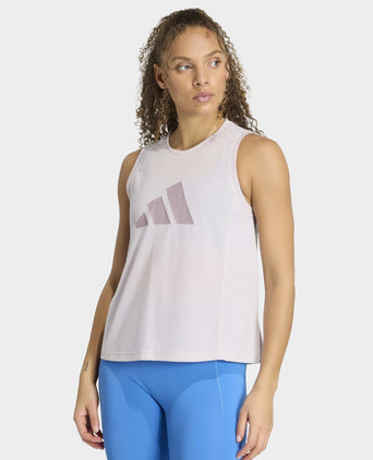 Train Essentials Big Performance Logo Training Tank Top - Ice Purple/Preloved Fig