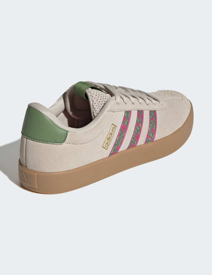 adidas VL Court 3.0 Shoes - FARM Rio Crystal Linen/Crew Green/Bahia Magentaimages3- The Sports Edit