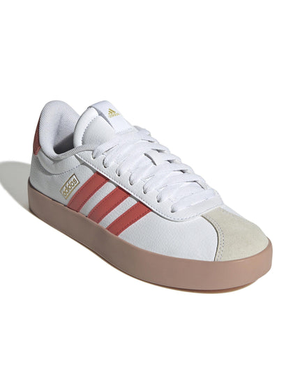 adidas VL Court 3.0 Shoes - Cloud White/Preloved Scarlet/Gold Metallicimage2- The Sports Edit