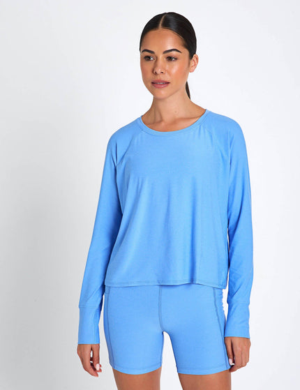 Beyond Yoga Featherweight Daydreamer Pullover - Flower Blue Heatherimage1- The Sports Edit
