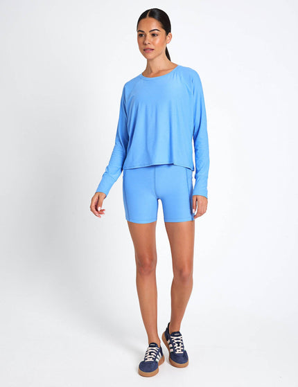 Beyond Yoga Featherweight Daydreamer Pullover - Flower Blue Heatherimage4- The Sports Edit