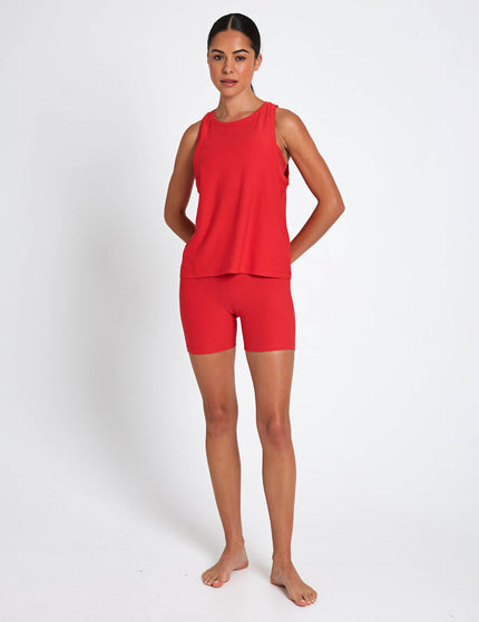 Beyond Yoga Featherweight Rebalance Tank - Candy Apple Red Heatherimage4- The Sports Edit