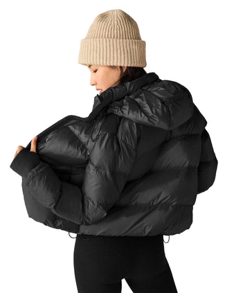 Big Cozy Hooded Puffer Jacket - Black