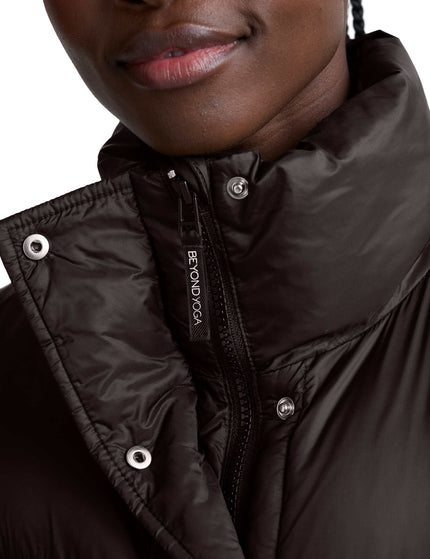 Beyond Yoga Big Cozy Puffer Vest - Dark Chocolateimages4- The Sports Edit