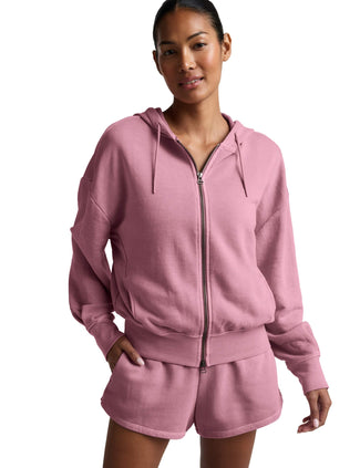 Fade Out Full Zip Hoodie - Washed Rich Raspberry