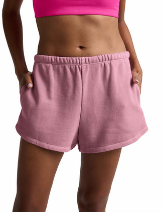 Fade Out Mid-Rise Short - Washed Rich Raspberry