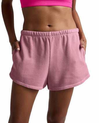Fade Out Mid-Rise Short - Washed Rich Raspberry
