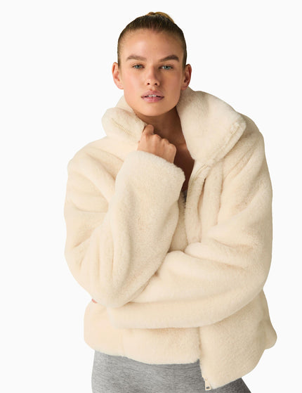 Beyond Yoga ON THE LIST FAUX FUR JACKETFRESH SNOWimage1- The Sports Edit