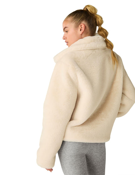 Beyond Yoga ON THE LIST FAUX FUR JACKETFRESH SNOWimage2- The Sports Edit