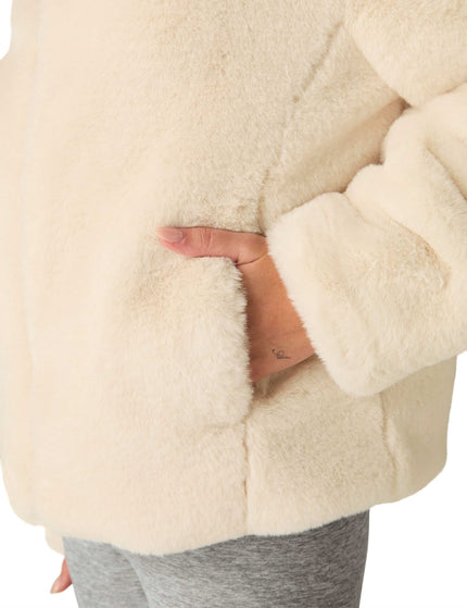 Beyond Yoga ON THE LIST FAUX FUR JACKETFRESH SNOWimage5- The Sports Edit