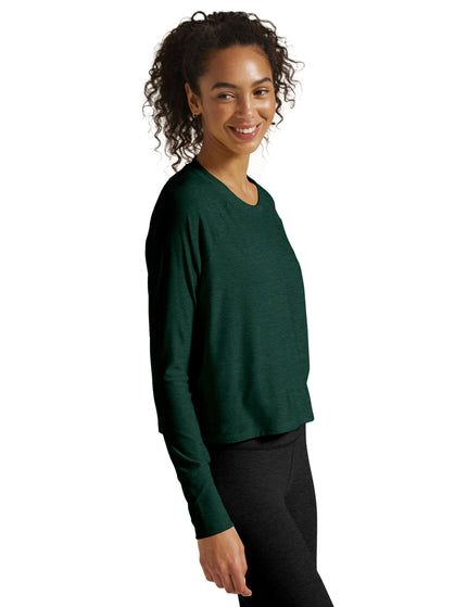 Beyond Yoga Featherweight Daydreamer Pullover - Dark Spruce Green Heatherimage3- The Sports Edit