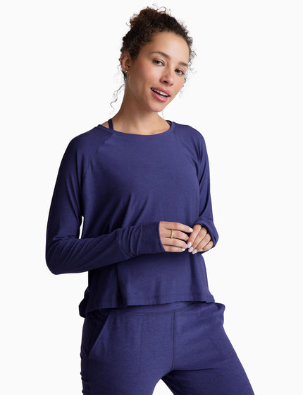 Beyond Yoga Featherweight Daydreamer Pullover - Eternal Blue Heatherimage1- The Sports Edit