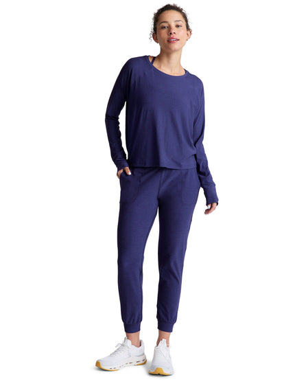 Beyond Yoga Featherweight Daydreamer Pullover - Eternal Blue Heatherimage4- The Sports Edit