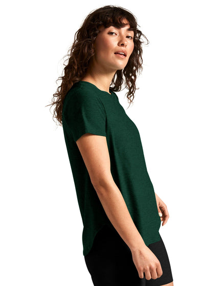 Beyond Yoga Featherweight On The Down Low Tee - Dark Spruce Green Heatherimage3- The Sports Edit