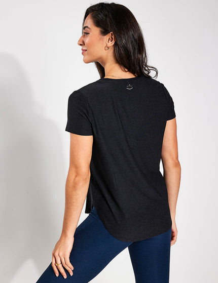 Beyond Yoga Featherweight On The Down Low Tee - Darkest Nightimage2- The Sports Edit