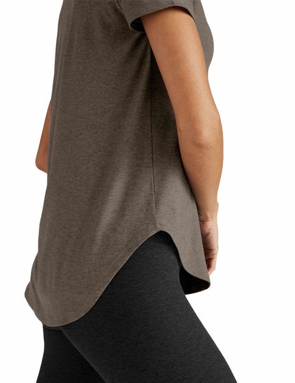 Beyond Yoga Featherweight On The Down Low Tee - Soft Umber Heatherimage3- The Sports Edit