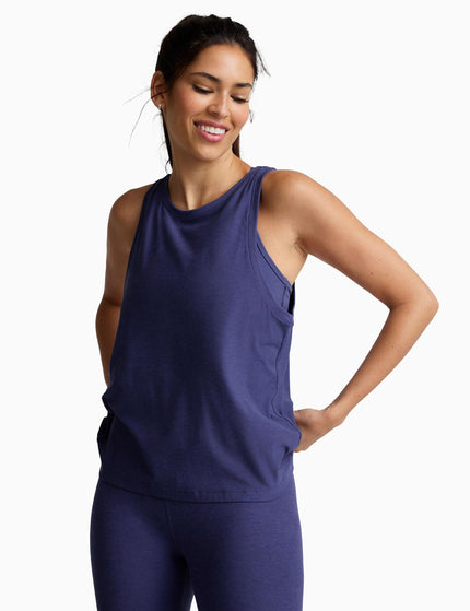 Beyond Yoga Featherweight Rebalance Tank - Eternal Blue Heatherimage1- The Sports Edit