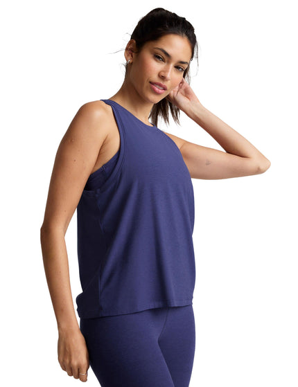 Beyond Yoga Featherweight Rebalance Tank - Eternal Blue Heatherimage2- The Sports Edit