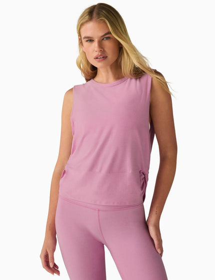 Beyond Yoga Featherweight Side Note Twist Tank - Pink Haze Heatherimage1- The Sports Edit