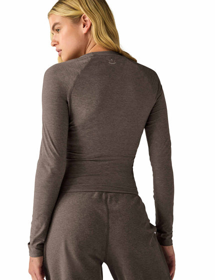 Beyond Yoga Featherweight Your Fit Long Sleeve Top - Soft Umber Heatherimage2- The Sports Edit