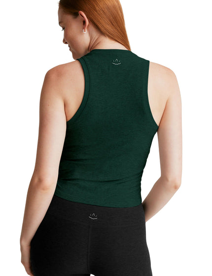 Beyond Yoga Featherweight Your Fit Shirred Tank - Dark Spruce Green Heatherimage2- The Sports Edit